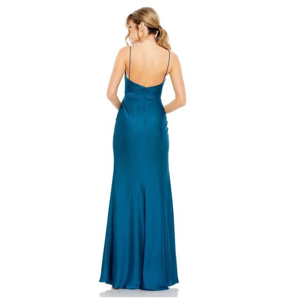 NWT Mac Duggal Tie Front with Keyhole Detail Gown 2 Ocean #8147 - Picture 4 of 8